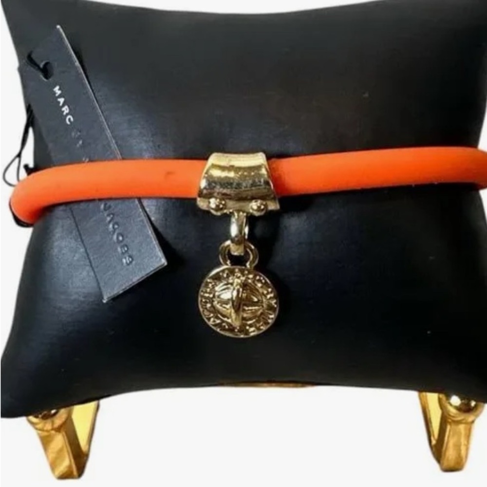 Marc Jacobs Orange Bracelet with Gold Charm